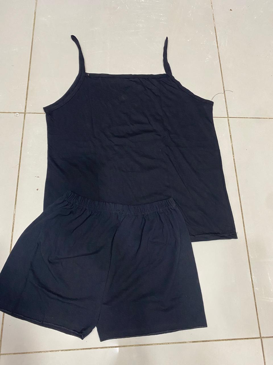 Luxurious 3 Pcs Women's Stitched Silk Night Suit with Shorts - V-Neck Plain Elegance