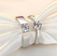 Charm Couple's Ring Set - Silver Plated |  2 Pcs
