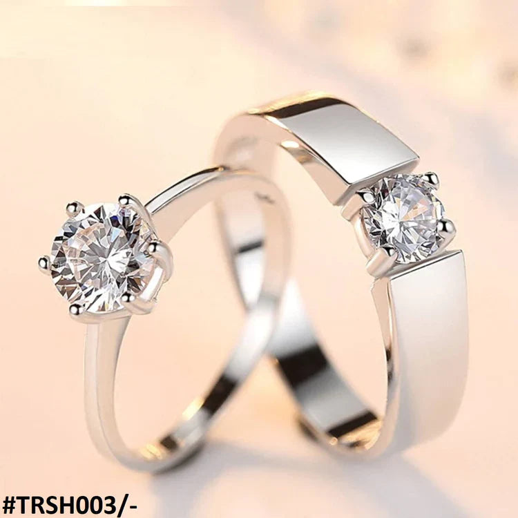 Charm Couple's Ring Set - Silver Plated |  2 Pcs