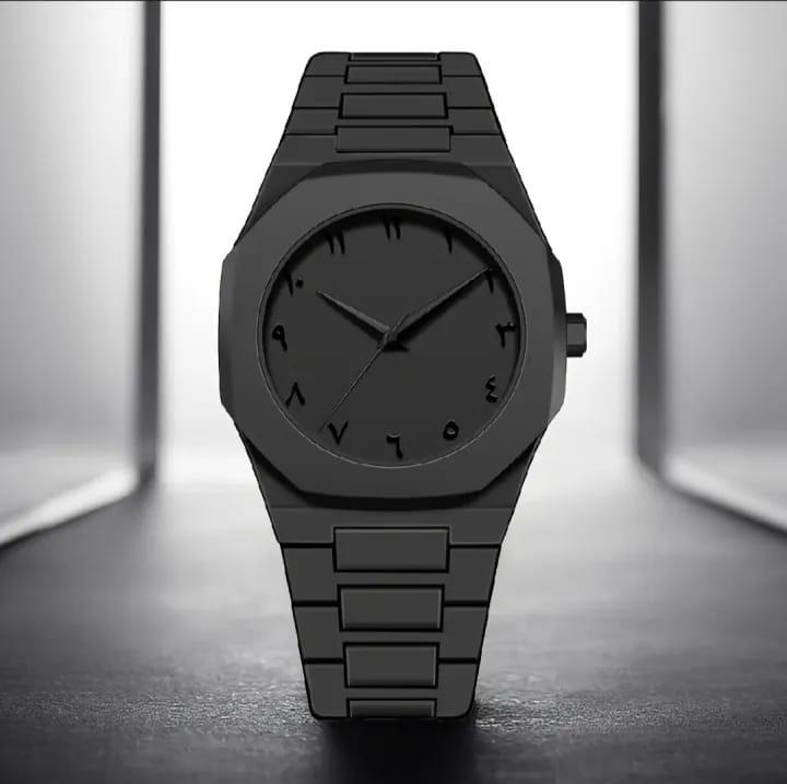 Men's Carbon Fiber Analogue Watch - 1 Pc -Sleek Black Design