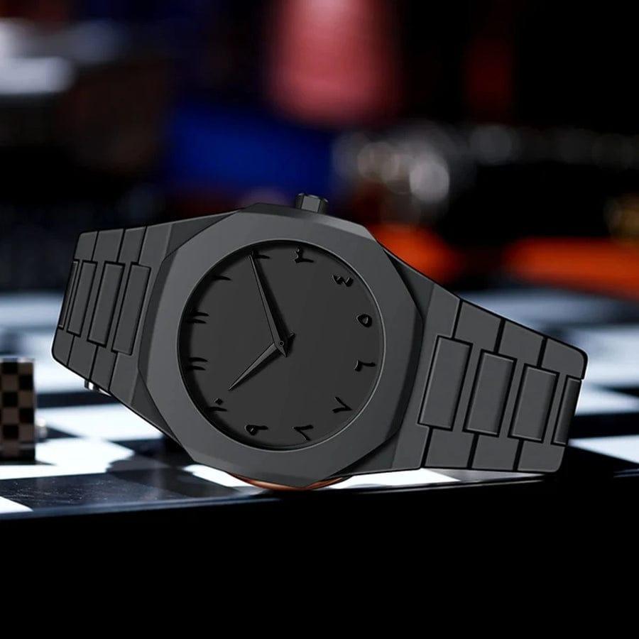 Men's Carbon Fiber Analogue Watch - 1 Pc -Sleek Black Design