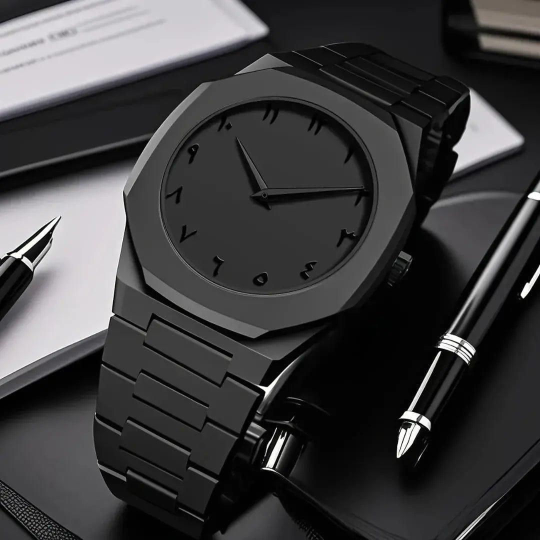 Men's Carbon Fiber Analogue Watch - 1 Pc -Sleek Black Design